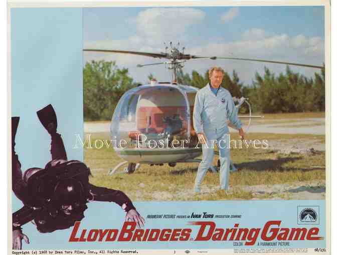 DARING GAME, 1968, lobby card set, Lloyd Bridges, Michael Ansara, scuba diving.
