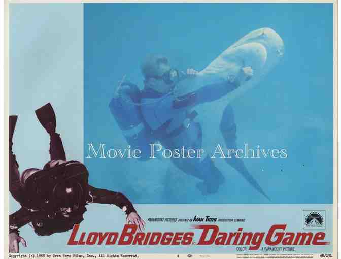 DARING GAME, 1968, lobby card set, Lloyd Bridges, Michael Ansara, scuba diving.