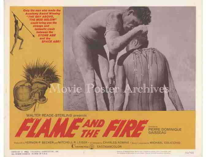 FLAME AND THE FIRE, 1966, lobby card set, African native tribe documentary