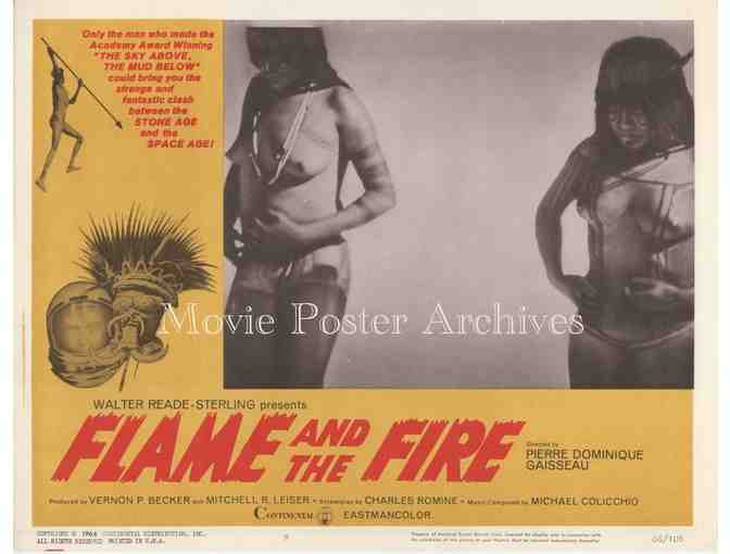 FLAME AND THE FIRE, 1966, lobby card set, African native tribe documentary