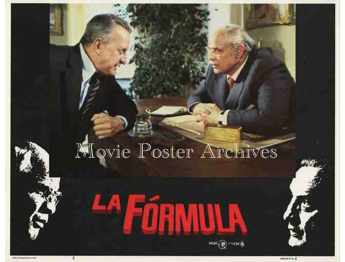 FORMULA, 1980, lobby card set, Marlon Brando, George C. Scott, John Gielgud