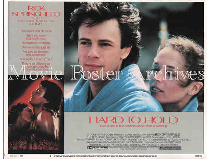 HARD TO HOLD, 1984, lobby card set, Rick Springfield, rock and roll concert
