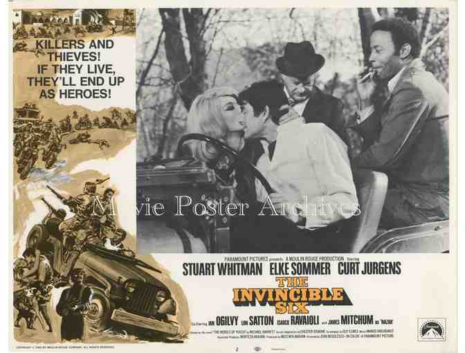 INVINCIBLE SIX, 1970, lobby card set, Stuart Whitman, Elke Sommer, Curt Jurgens