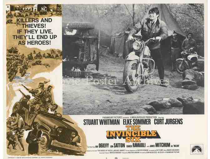 INVINCIBLE SIX, 1970, lobby card set, Stuart Whitman, Elke Sommer, Curt Jurgens