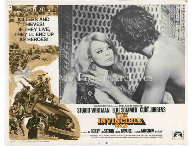 INVINCIBLE SIX, 1970, lobby card set, Stuart Whitman, Elke Sommer, Curt Jurgens