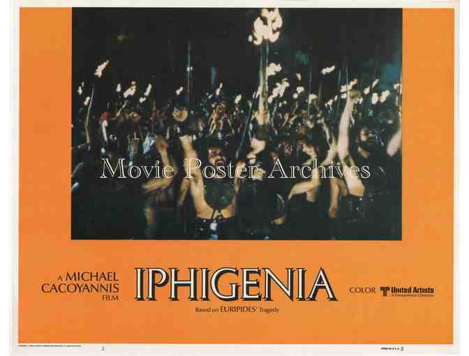 IPHIGENIA, 1978, lobby card set, Irene Papas, Papamoschou, Greek tragedy.