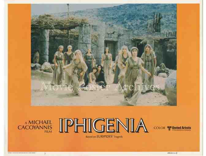 IPHIGENIA, 1978, lobby card set, Irene Papas, Papamoschou, Greek tragedy.