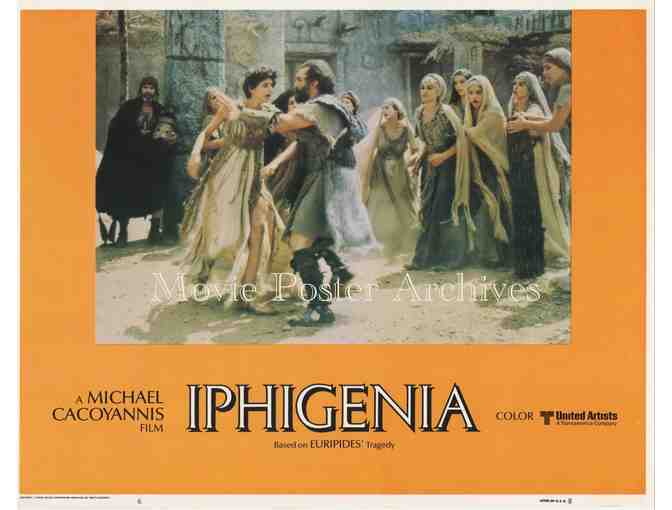IPHIGENIA, 1978, lobby card set, Irene Papas, Papamoschou, Greek tragedy.