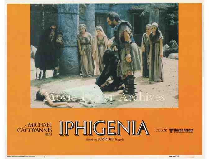 IPHIGENIA, 1978, lobby card set, Irene Papas, Papamoschou, Greek tragedy.