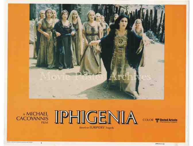 IPHIGENIA, 1978, lobby card set, Irene Papas, Papamoschou, Greek tragedy.