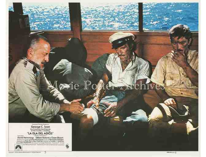 ISLAND IN THE STREAM, 1977, lobby card set, George C. Scott, Clair Bloom, David Hemmings.
