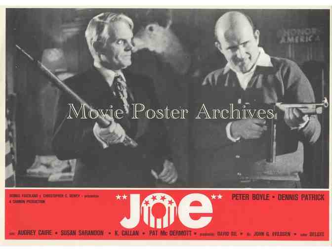 JOE, 1970, lobby card set, Peter Boyle, Susan Sarandon, Patrick McDermott, Dennis Patrick.