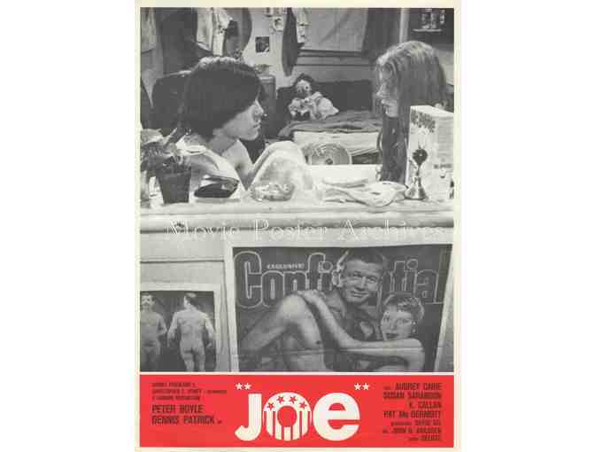JOE, 1970, lobby card set, Peter Boyle, Susan Sarandon, Patrick McDermott, Dennis Patrick.