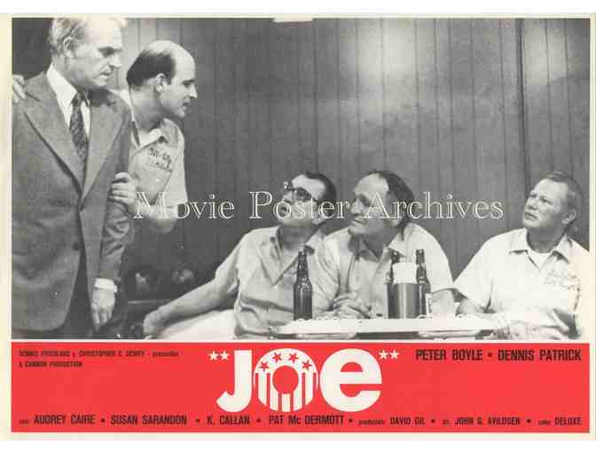 JOE, 1970, lobby card set, Peter Boyle, Susan Sarandon, Patrick McDermott, Dennis Patrick.
