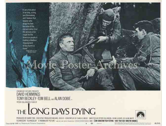 LONG DAYS DYING, 1968, lobby card set, David Hemmings, Tony Beckley, Tom Bell.