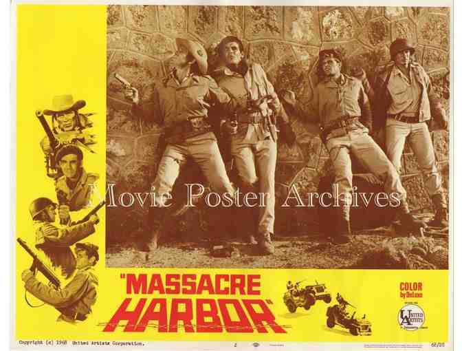 MASSACRE HARBOR, 1968, lobby card set, Christopher George, Claudine Longet, Gary Raymond.