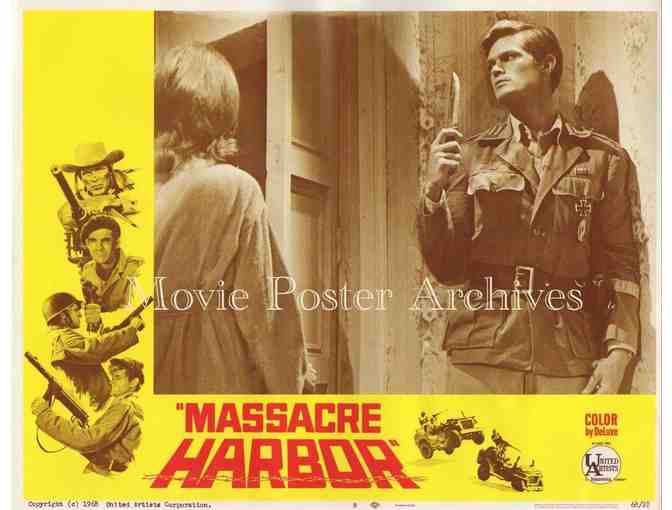 MASSACRE HARBOR, 1968, lobby card set, Christopher George, Claudine Longet, Gary Raymond.