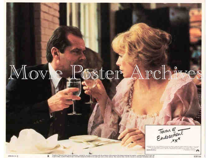 TERMS OF ENDEARMENT, 1983, lobby card set, Jack Nicholson, Shirley MacLaine