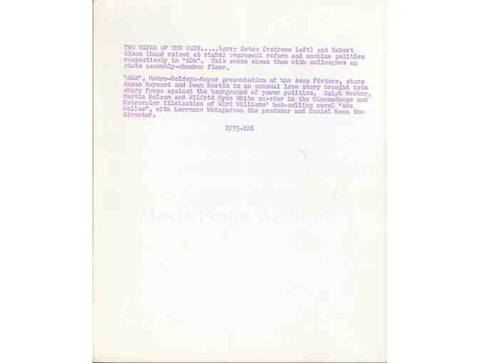 ADA, 1961, movie stills, Susan Hayward, Dean Martin, Ralph Meeker Martin Balsam