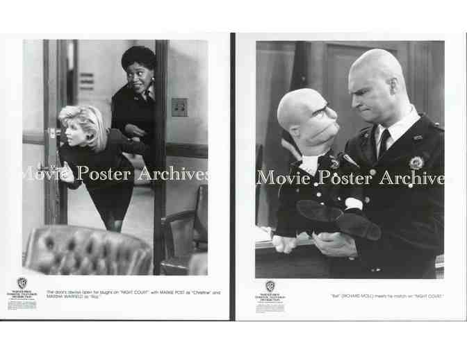 NIGHT COURT, tv stills, Harry Anderson, John Larroquette, Richard Moll