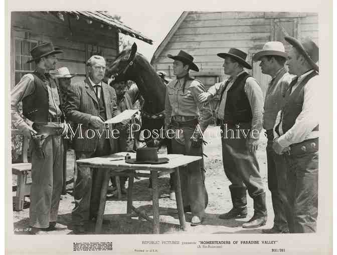 HOMESTEADERS OF PARADISE VALLEY, 1947, movie still set, Allan Rocky Lane, Robert Blake