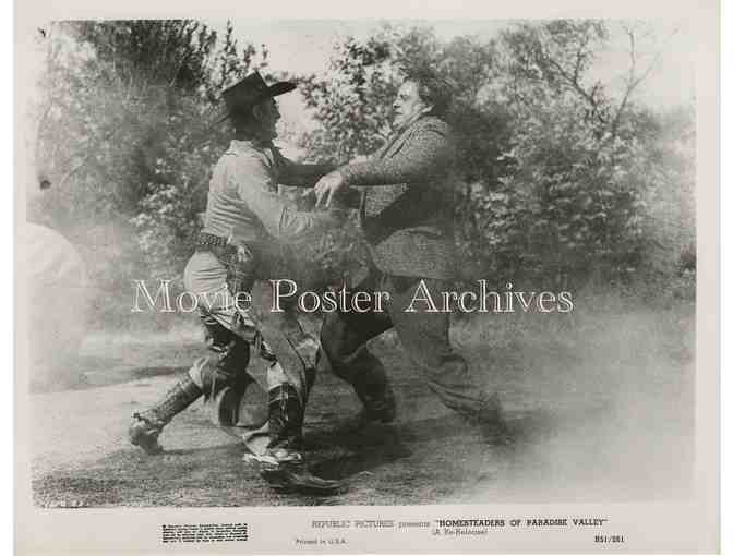 HOMESTEADERS OF PARADISE VALLEY, 1947, movie still set, Allan Rocky Lane, Robert Blake