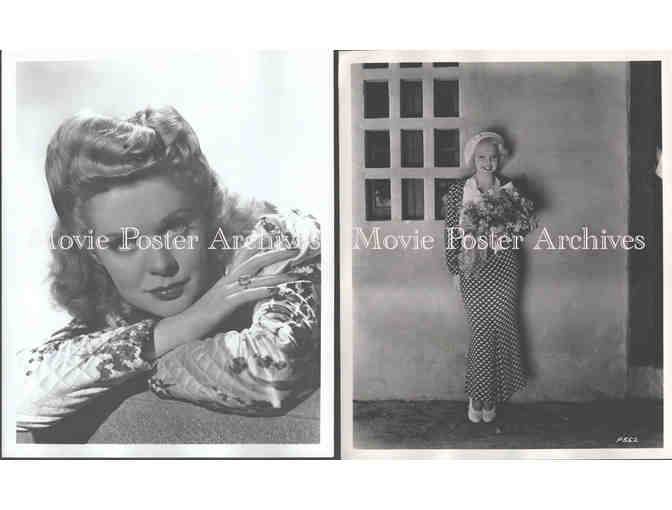 ALICE FAYE, group of classic celebrity portraits, stills or photos