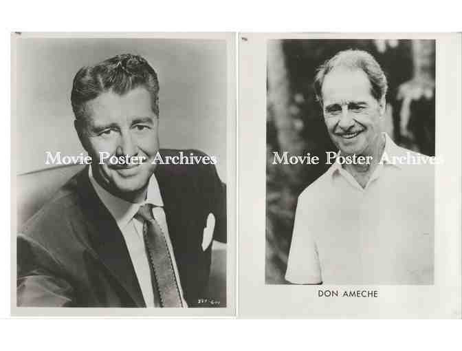 DON AMECHE, group of black and white classic celebrity portraits, stills or photos
