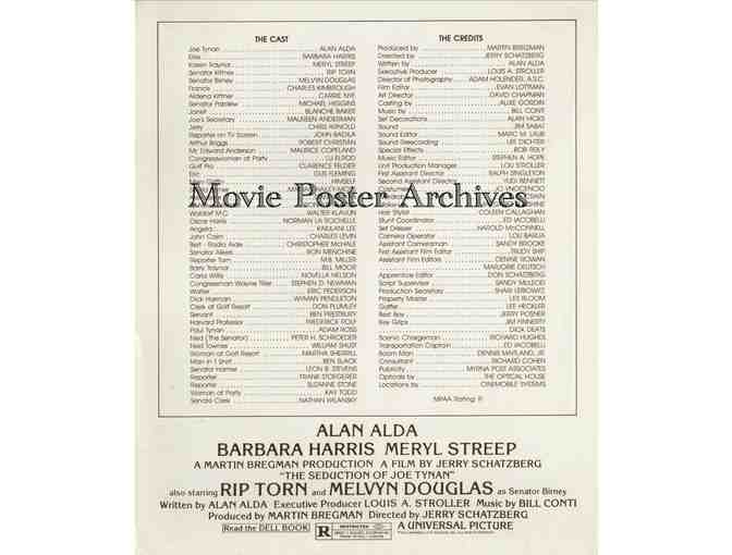 SEDUCTION OF JOE TYNAN, 1979, program, Alan Alda, Barbara Harris, Meryl Streep, Rip Torn.