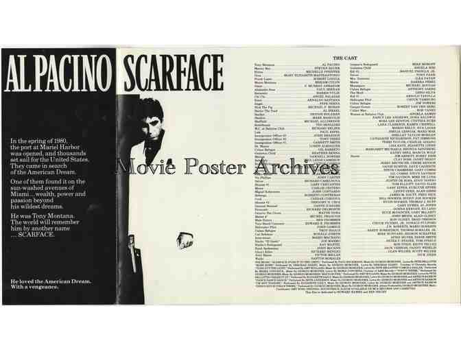 SCARFACE, 1983, program, Al Pacino, Michelle Pfeiffer, Steven Bauer, Robert Loggia