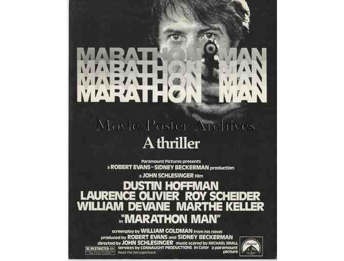 MARATHON MAN, 1976, program, Dustin Hoffman, Roy Scheider, Laurence Olivier