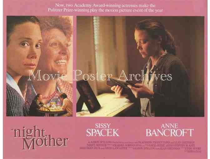 NIGHT MOTHER, 1986, lobby card set, Sissy Spacek, Anne Bancroft, Caroll Robbins.