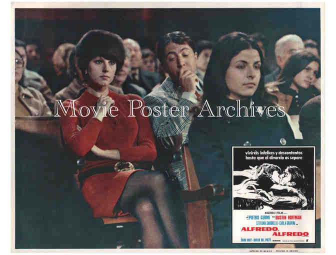 ALFREDO, ALFREDO, 1973, lobby card set, Dustin Hoffman, Stefania Sandrelli