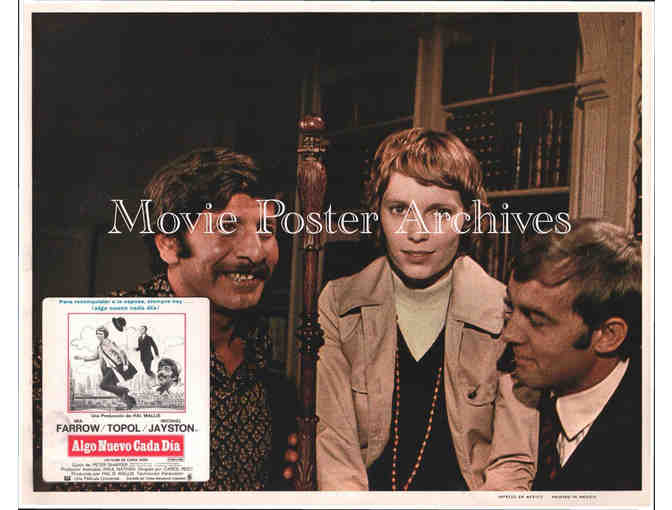 PUBLIC EYE, 1972, lobby card set, Mia Farrow, Topol, Michael Jayston