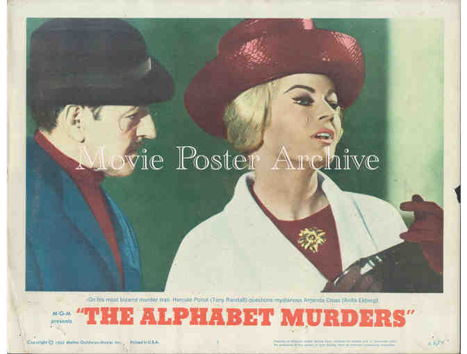 ALPHABET MURDERS, 1966, lobby card set, Tony Randall, Anita Ekberg