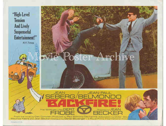BACKFIRE, 1965, lobby card set, Jean Seberg, Jean-Paul Belmondo, Gert Frobe
