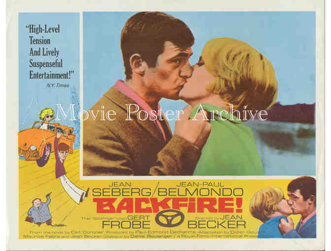 BACKFIRE, 1965, lobby card set, Jean Seberg, Jean-Paul Belmondo, Gert Frobe