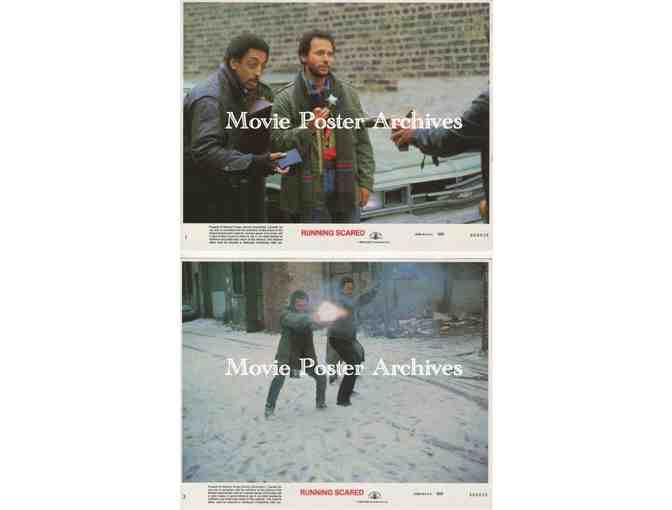 RUNNING SCARED, 1986, mini lobby card set, Dealers Lot, Gregory Hines, Billy Crystal