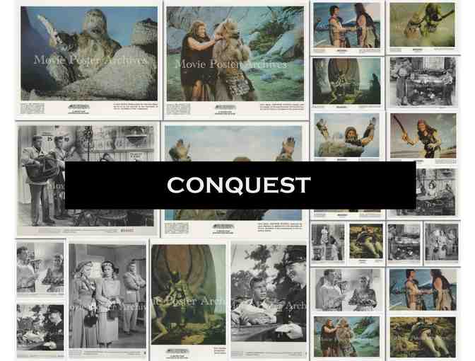 CONQUEST, 1984, mini lobby card set, Dealers Lot, George Rivero, Maria Scola