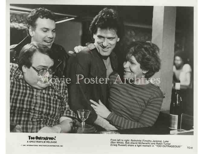 TOO OUTRAGEOUS, 1987, press stills, dealers lot, Craig Russell Drag-to-Riches story