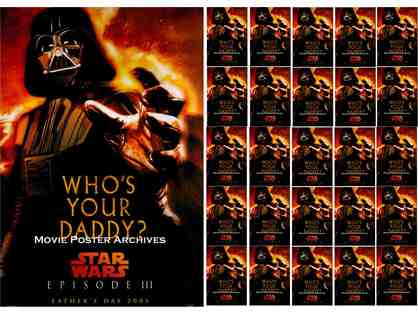 STAR WARS EPISODE 3, 2005, mini sheets, bulk, Fathers Day, Whos Your Daddy?