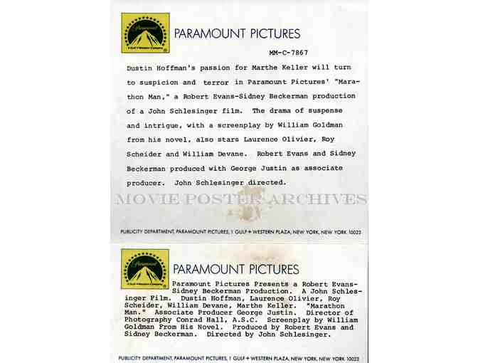 MARATHON MAN, 1976, movie stills, Dustin Hoffman, Laurence Olivier