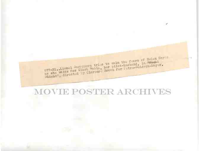 NIGHT FLIGHT, 1933, movie stills, Clark Gable, John Barrymore, Helen Hayes