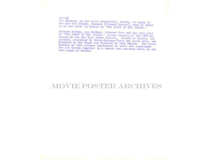 NIGHT OF THE IGUANA, 1964, movie stills, Richard Burton, Deborah Kerr