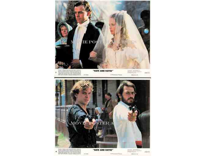 NATE AND HAYES, 1983, mini lobby cards, Tommy Lee Jones, Michael Okeefe