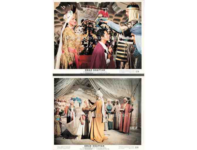 OMAR KHAYYAM, 1957, mini lobby cards, Michael Rennie, Debra Paget
