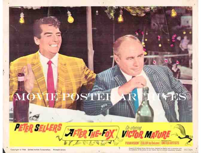 AFTER THE FOX, 1966, lobby cards, Peter Sellers, Victor Mature