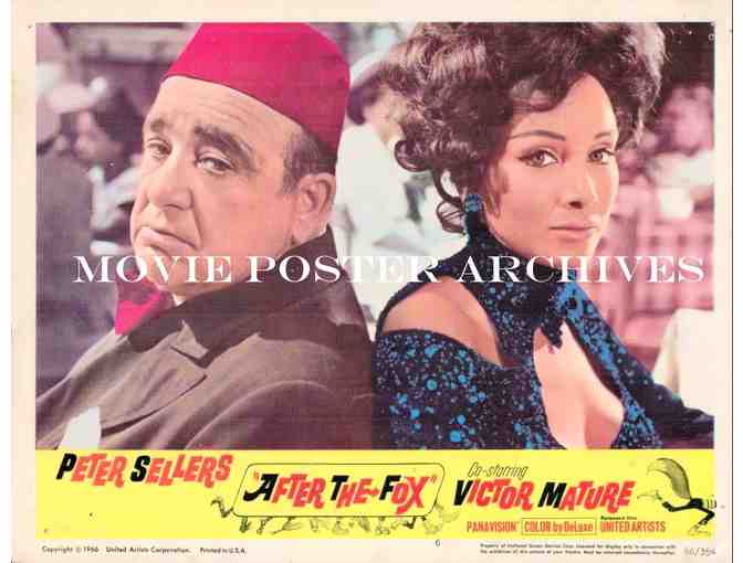 AFTER THE FOX, 1966, lobby cards, Peter Sellers, Victor Mature
