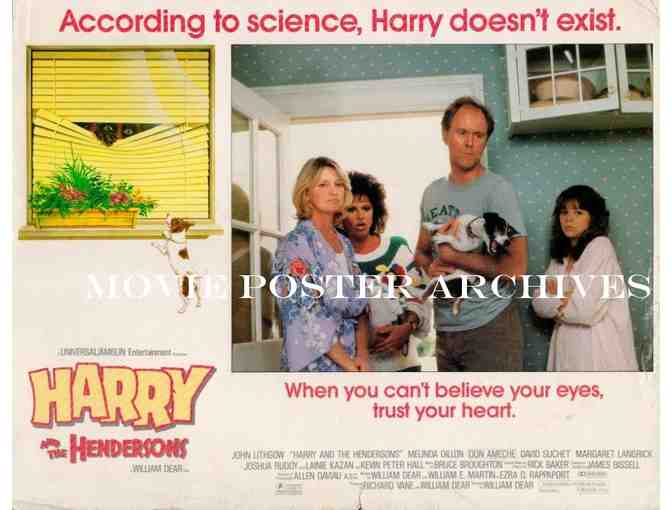 HARRY AND THE HENDERSONS, 1987, lobby cards, John Lithgow, Melinda Dillon