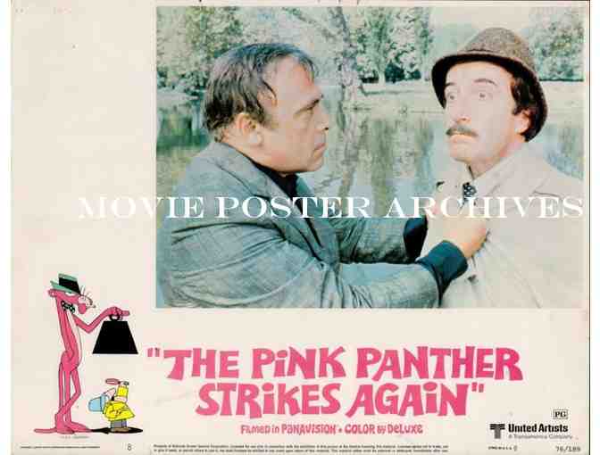 PINK PANTHER STRIKES AGAIN, 1976, lobby cards, Peter Sellers